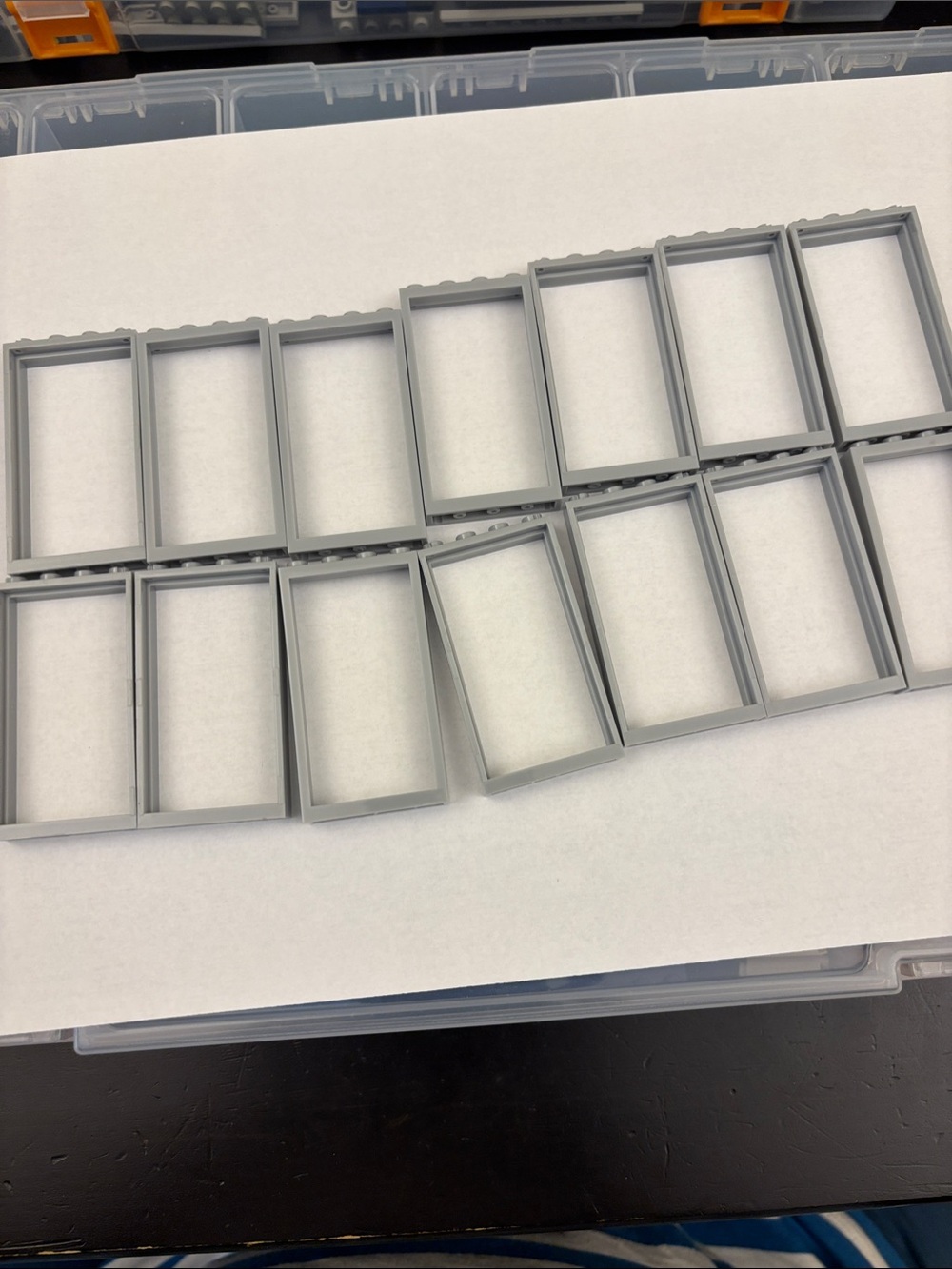 Light Gray Plastic Window Frame Pieces - Lot of 32 pieces
